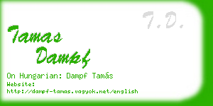 tamas dampf business card